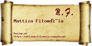 Mattiza Filoméla névjegykártya
